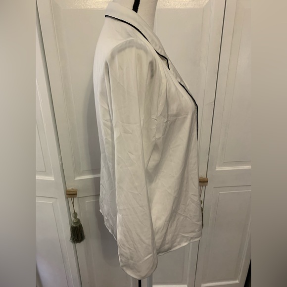 Forever 21 Satin Sleep Pajama Top White  Blouse - Picture 1 of 6